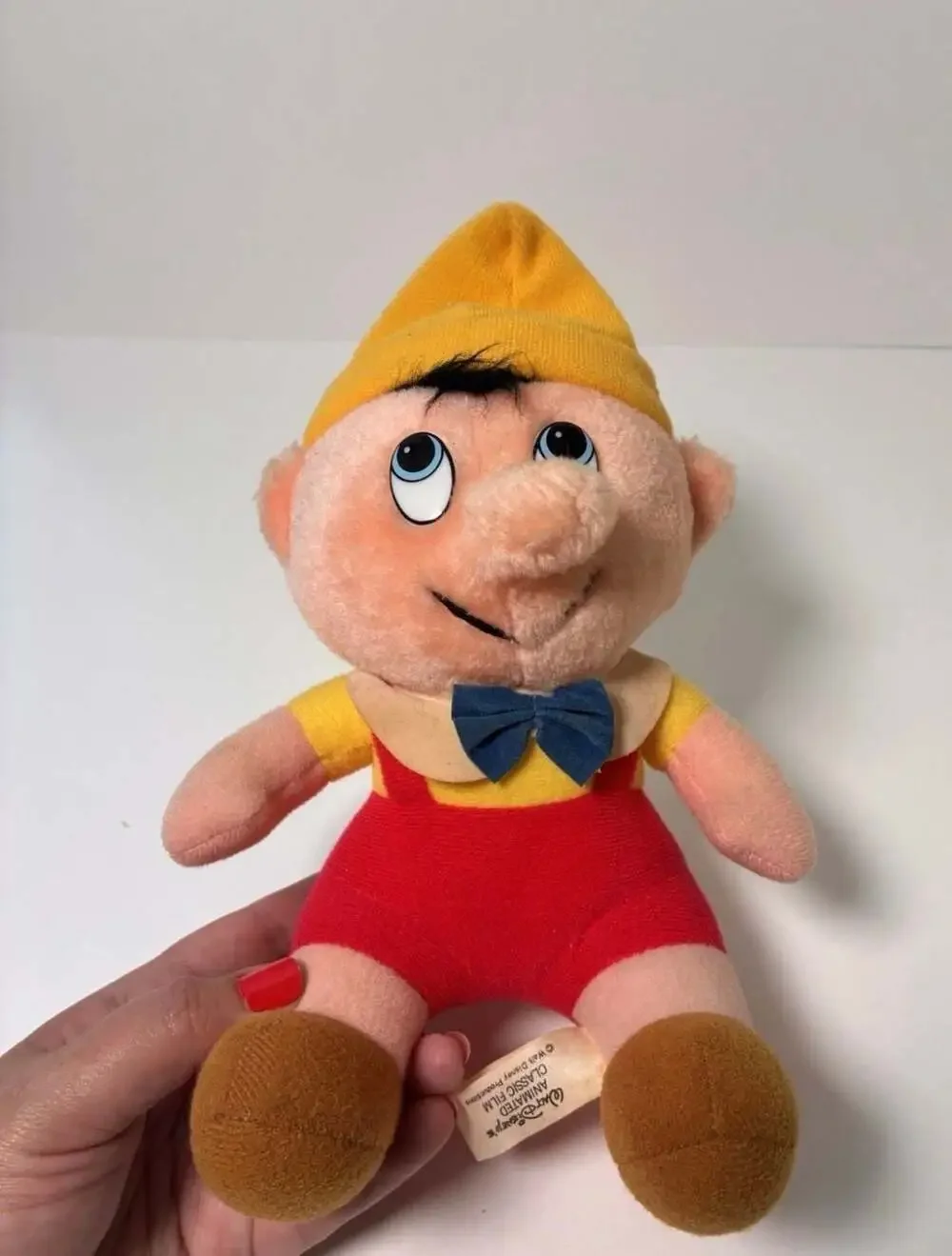 Vintage Walt Disney Animated Classic Film Pinocchio Plush Stuffed Toy